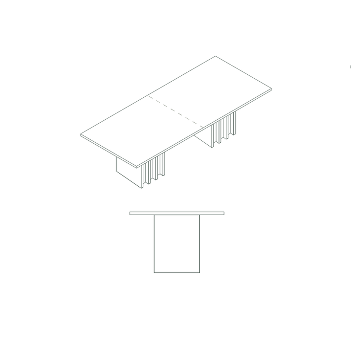 slant dining table drawing